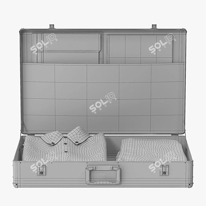Travel Ready: Portable Suitcase with Clothes 3D model image 3