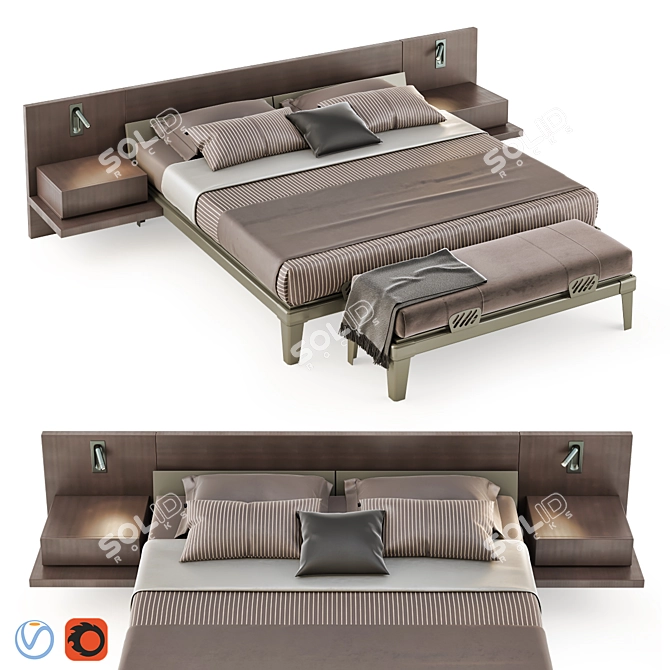 Modern Poliform Bedroom Set 3D model image 1