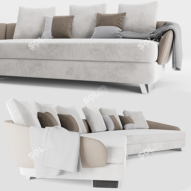 Elegant Lawson Sofa by Minotti | 420x100x80cm 3D model image 2