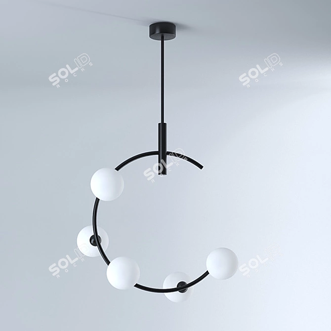 Opal Glow Pendant Light 3D model image 1