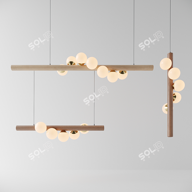 Modern Willow Pendant Light 3D model image 1