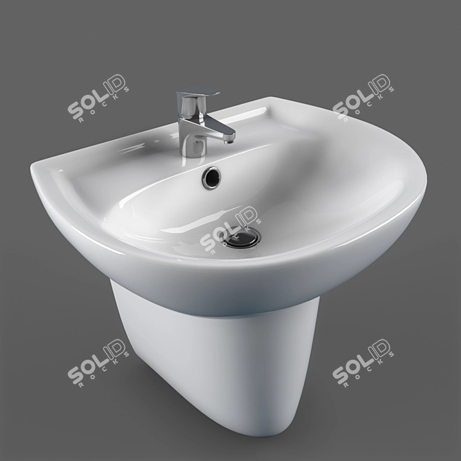 Elegant Keramag Renova Sink 3D model image 1