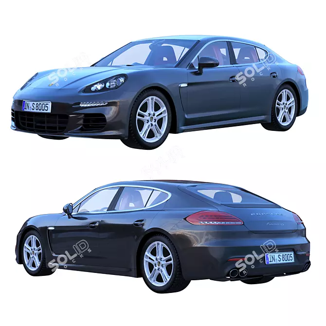 Luxury Black Porsche Panamera 4S 3D model image 1