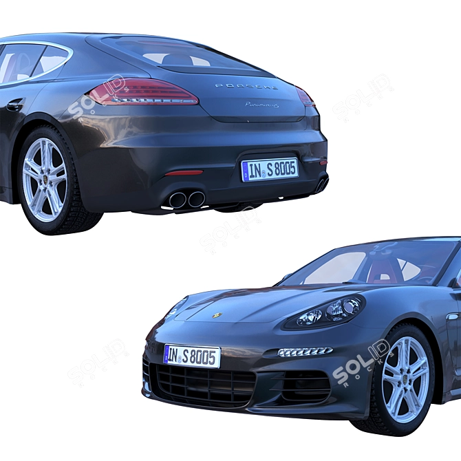 Luxury Black Porsche Panamera 4S 3D model image 2