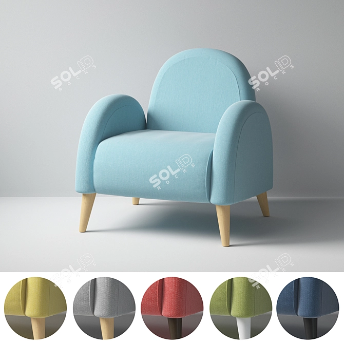BEETLE Armchair: Comfort Meets Style 3D model image 2
