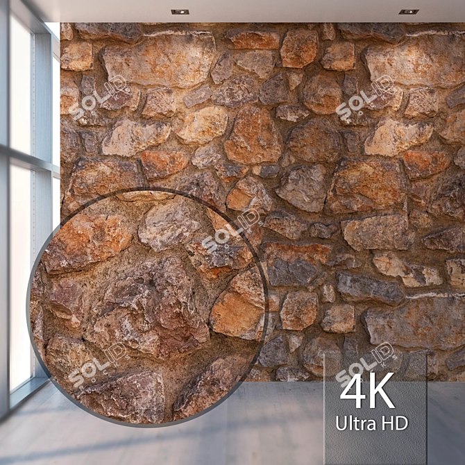 Seamless High-Res Stone Texture 3D model image 1