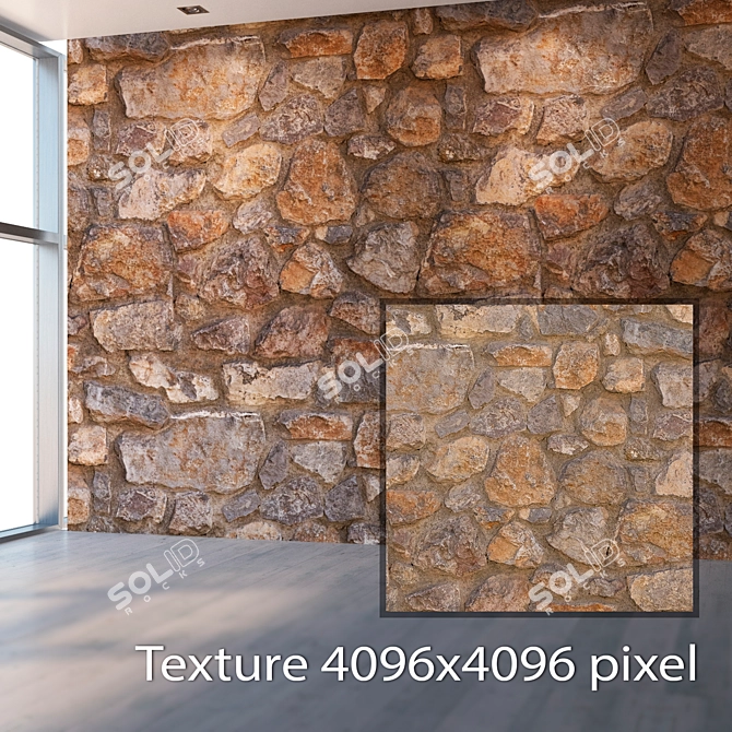 Seamless High-Res Stone Texture 3D model image 2