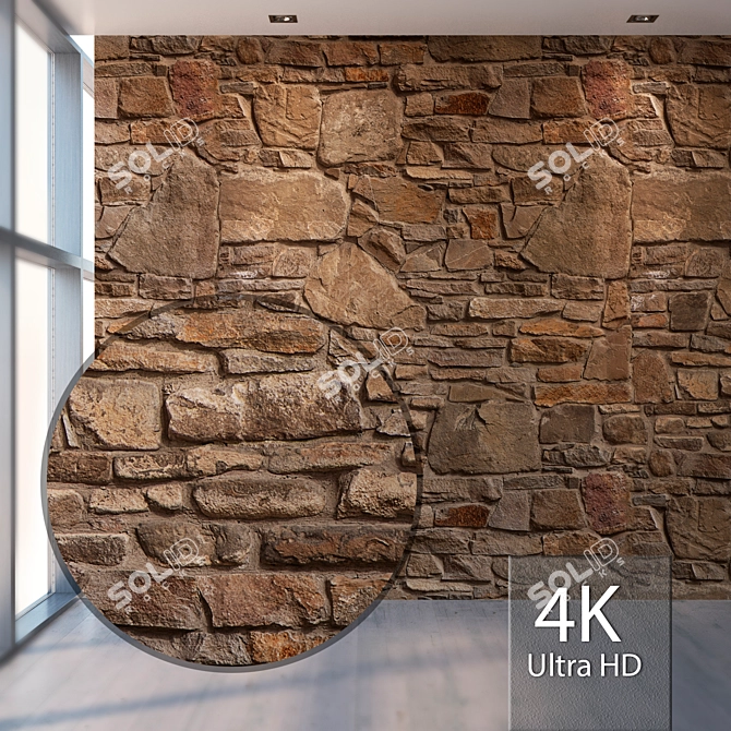 Seamless Natural Stone Texture: High Resolution 3D model image 1