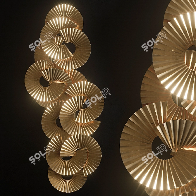 Golden Metal Sculpture - THAI NATURA 3D model image 1