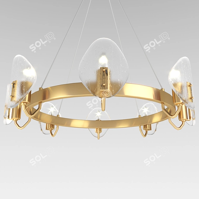 Golden Modern Pendant Light: Tropic 44.2138 3D model image 1