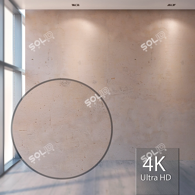 Seamless Plaster Texture Kit 3D model image 1