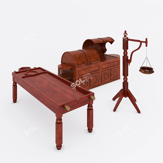 Ayurveda Healing Furniture Set 3D model image 1