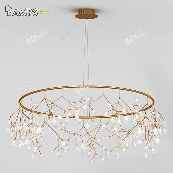 Heracleum LED Chandelier: Modern Metal and Acrylic Lighting 3D model image 1