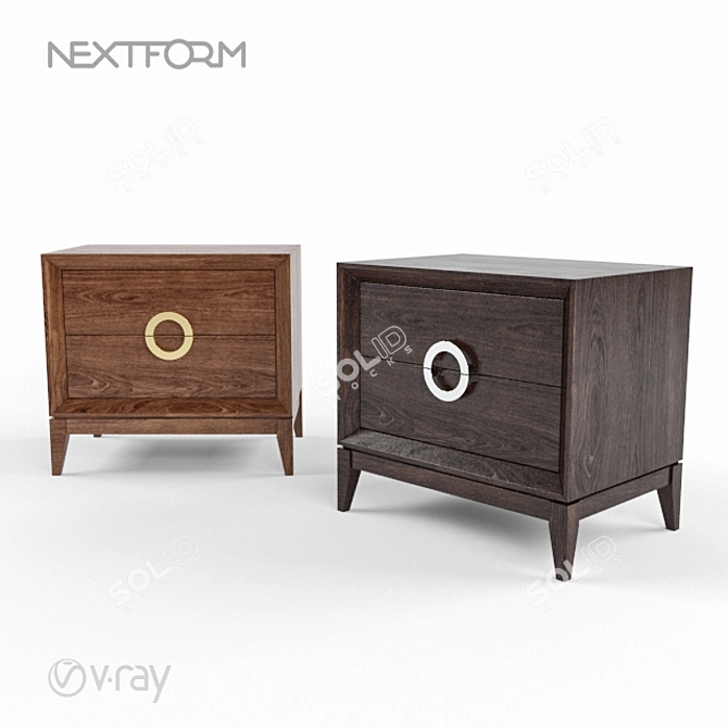 Toscana Nextform Bedside Table: Stylish and Functional 3D model image 1