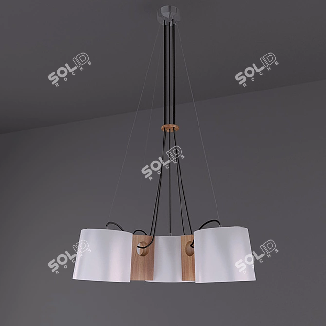 Satin White Glass Pendant Light: VIOKEF ORBED 3D model image 1