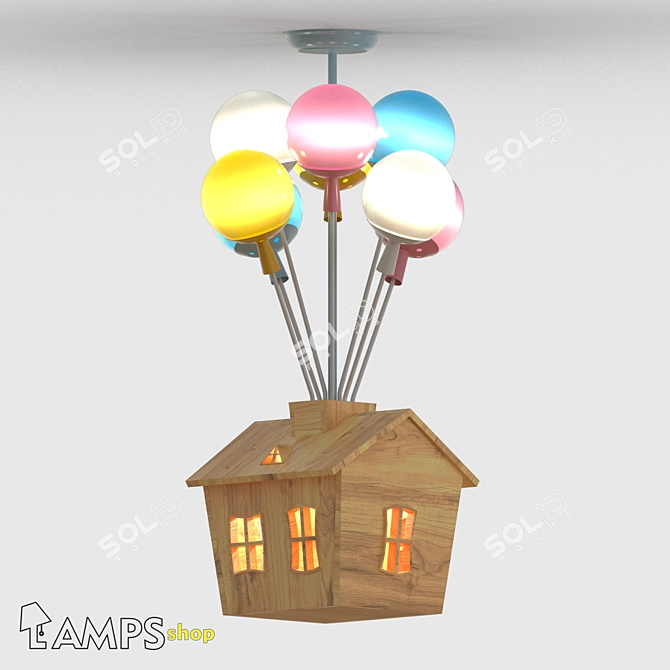 UP Baby Acrylic Wooden Lamp 3D model image 1