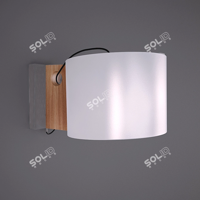 VIOKEF Orbed Pendant Light: Satin White Glass & Wooden Fittings 3D model image 1