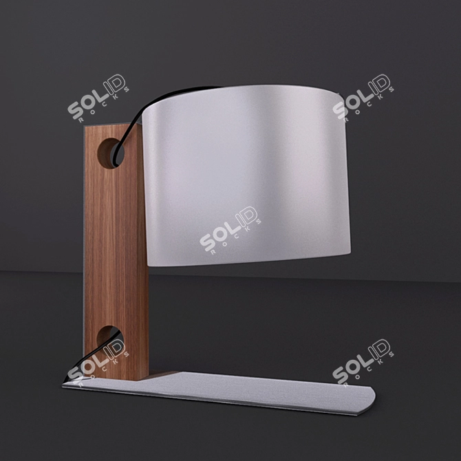 Frosted Glow Wooden Table Lamp 3D model image 1
