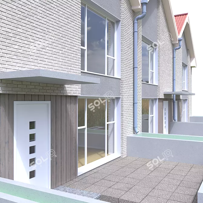 Stylish Townhouse Retreat 3D model image 2