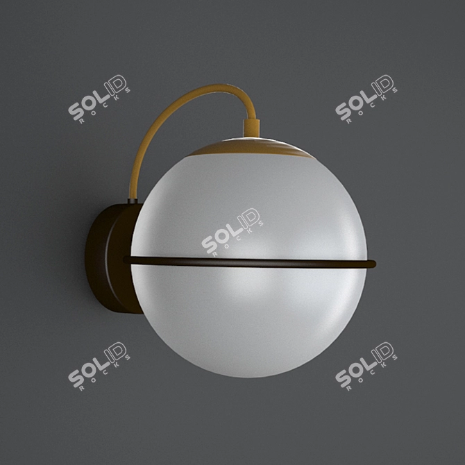 Opal Glass Black Wall Light 3D model image 1