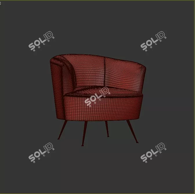 Cozy and Chic Mullen Barrel Chair 3D model image 3