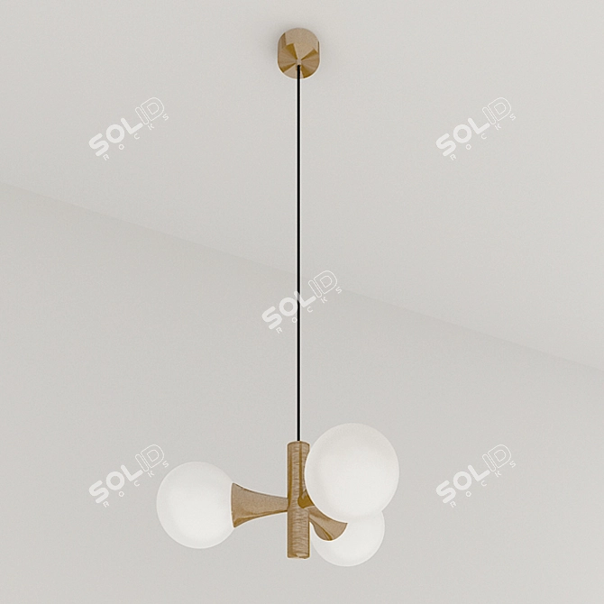 Glowing Globe Pendant Light 3D model image 1