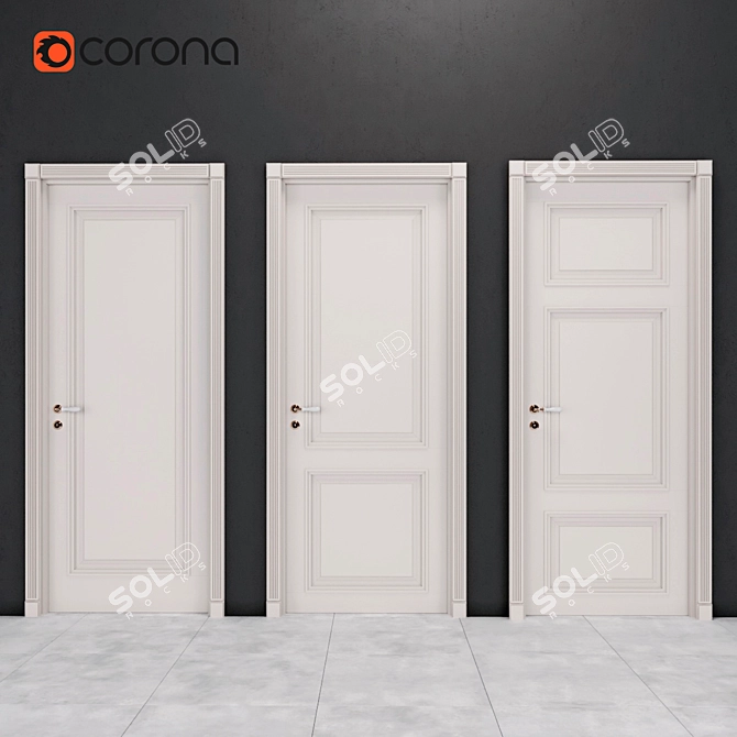 Timeless Doors Collection: Classic Elegance 3D model image 1