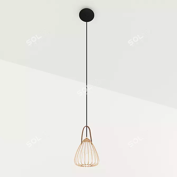 Golden Black Pendant Light by VIOKEF 3D model image 1