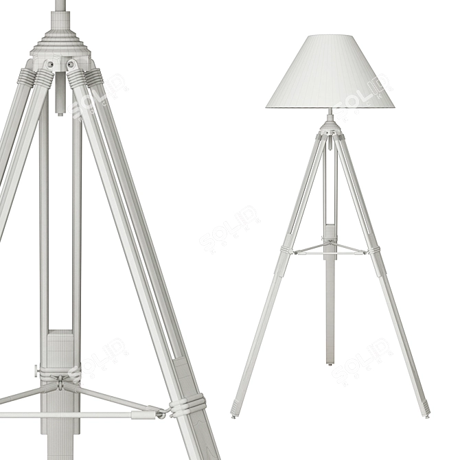 Divinare 2018Q04 PN-1 OM: Elegant 40W E14 Floor Lamp, 55cm Diameter, 160 3D model image 3