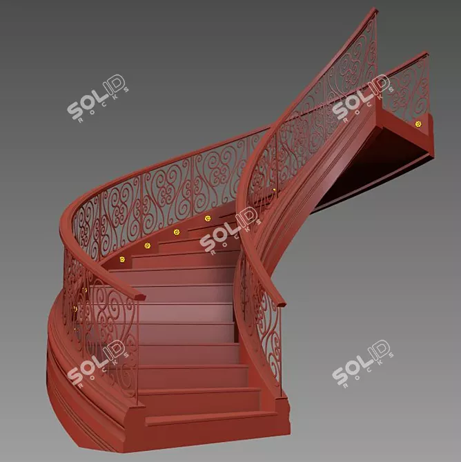 Finely-Crafted Staircase with 424K Poly Count 3D model image 3