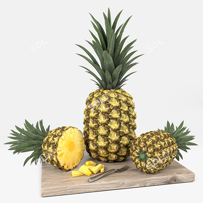 Tropical Pineapple Set: 3dsMax 2015 Vray 3D model image 1