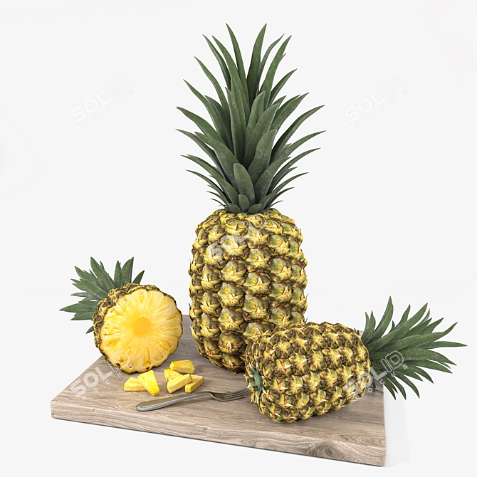 Tropical Pineapple Set: 3dsMax 2015 Vray 3D model image 2