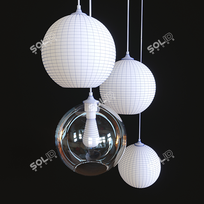 Modern Circular Pendant Light 3D model image 2