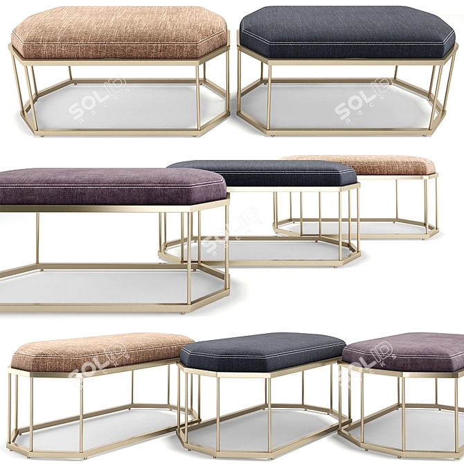 Roar + Rabbit Geo Ottoman - Sleek and Stylish 3D model image 1