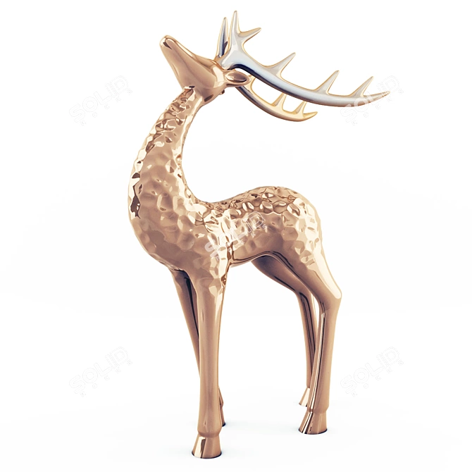 Graceful Deer Sculpture 3D model image 2