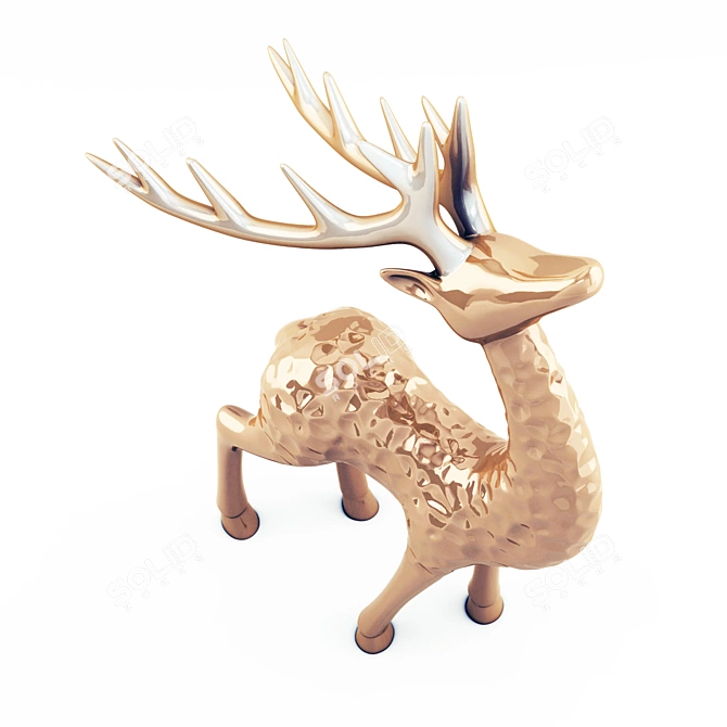 Graceful Deer Sculpture 3D model image 3