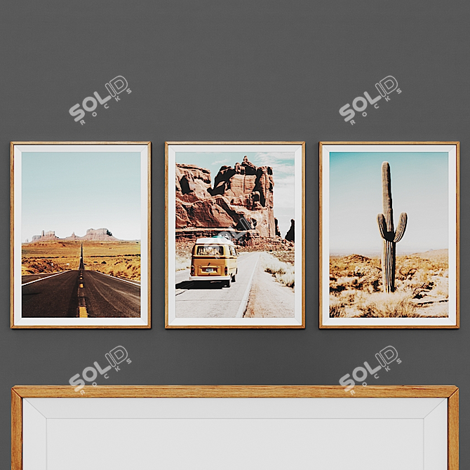 Wooden Framed Picture Set 00043 3D model image 1