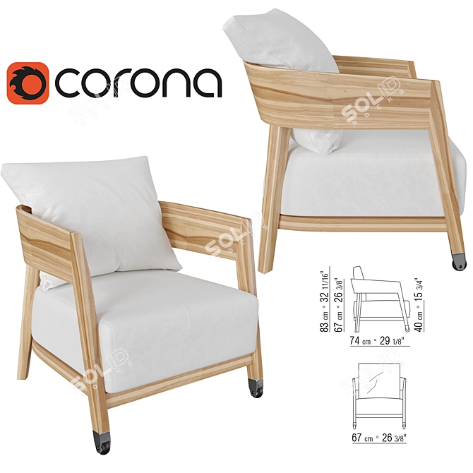 Caroline: Elegant Comfort for Your Home 3D model image 1