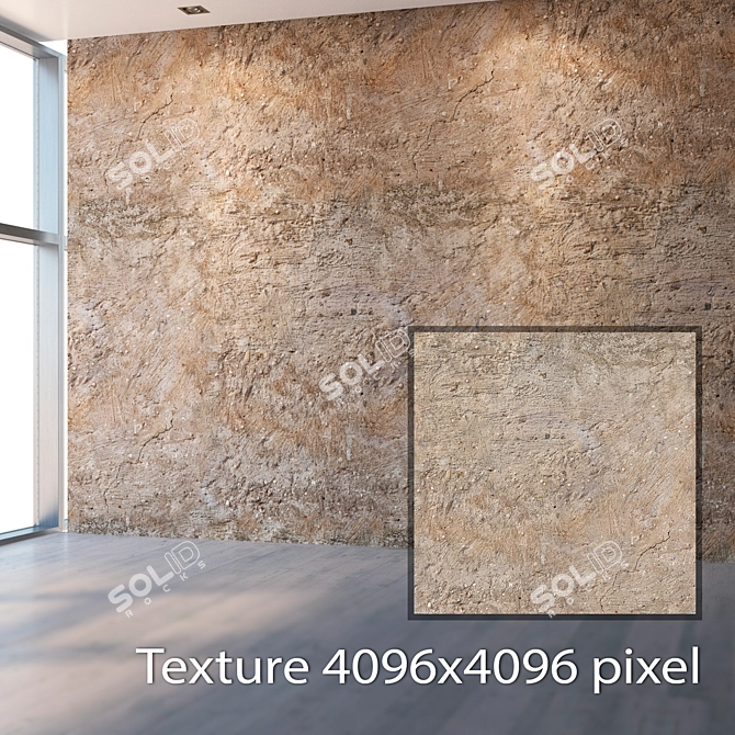 Seamless Rough Plaster Texture 3D model image 2