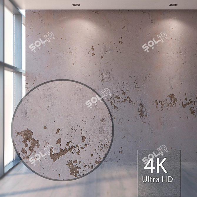 Seamless Plaster Texture Kit 3D model image 1