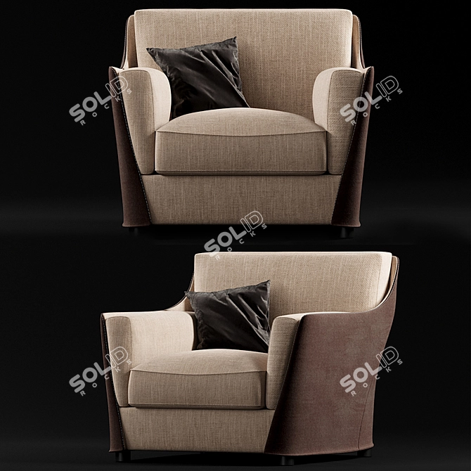 Elegant Vittoria Armchair: Italian luxury redefined 3D model image 1