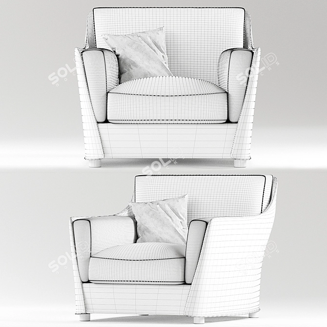 Elegant Vittoria Armchair: Italian luxury redefined 3D model image 3