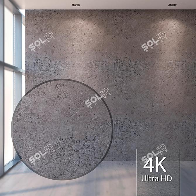 Seamless High-Res Concrete Texture 3D model image 1