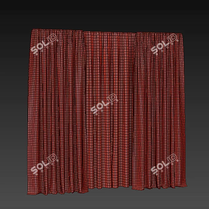 Elegant Drapery Set 3D model image 2