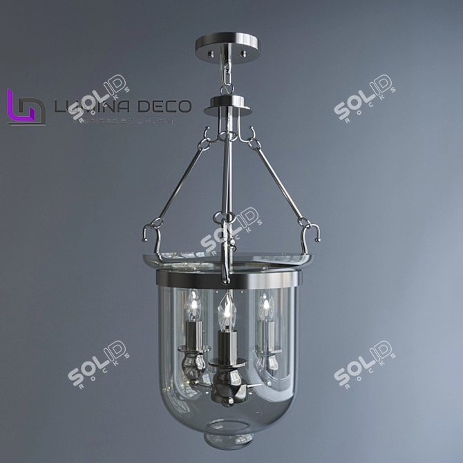 Lumina Deco Leo Chrome Pendant 3D model image 1