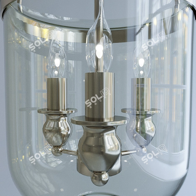 Lumina Deco Leo Chrome Pendant 3D model image 3