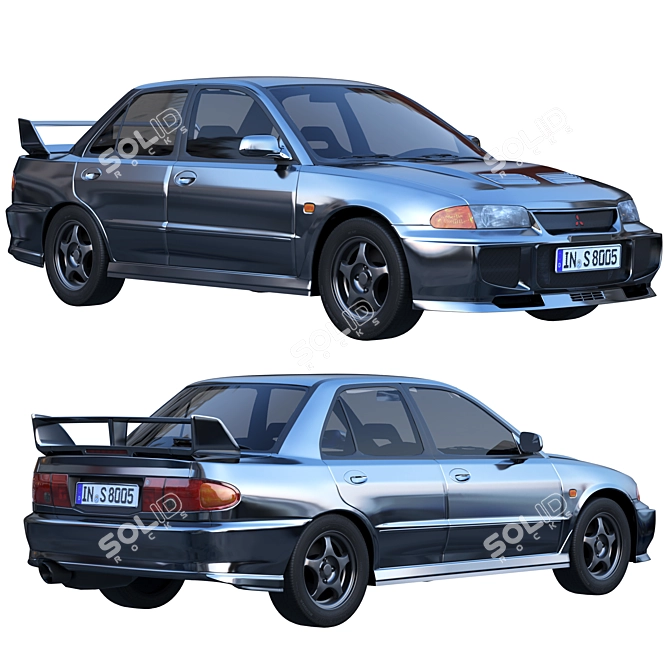 Sleek Mitsubishi Lancer Evo 3D model image 1