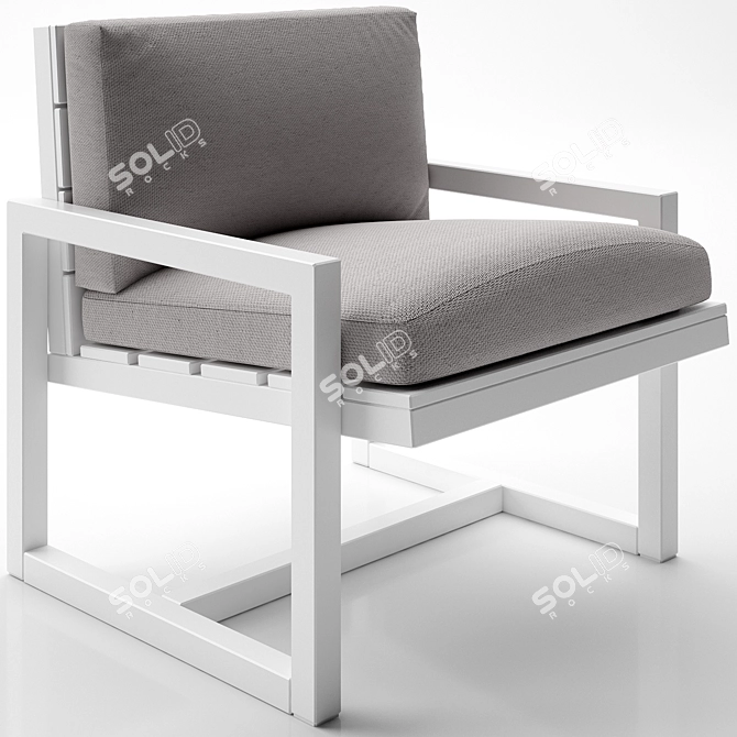 Saler Soft Teak: Cozy Garden Armchair 3D model image 2