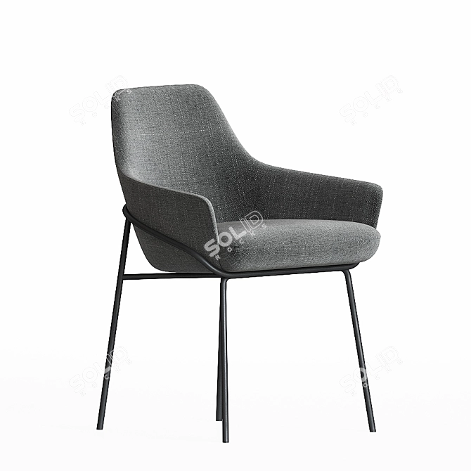 Elegant Leather Jackie Chair 3D model image 2