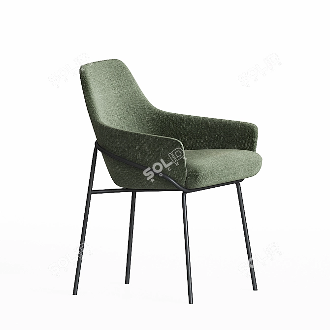 Elegant Leather Jackie Chair 3D model image 3